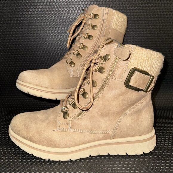 Cliffs By White Mountain Women's Hearty Lace-Up Hiking Outdoor Boots Tan Size 9M - Picture 1 of 8